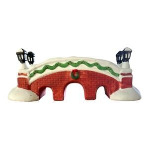Vintage 1995 NOMA Dickensville Victorian Christmas Village Snow Covered Bridge
